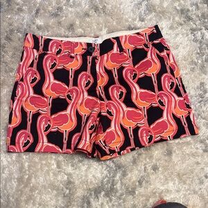 crown & ivy Flamingo Print Women's Shorts in Pink and Black